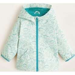 Mango Kids - Kurtka dziecięca Chus 80-104 cm. Niebieskie kurtki chłopięce Mango Kids, bez wzorów, z poliesteru, krótkie, bez kaptura. W wyprzedaży za 59,90 zł.