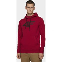 Bluza męska BLM302 - ciemna czerwień. Czerwone bluzy męskie xxl, bez wzorów, z dzianiny, z kapturem, bez rękawów, z kapturem. Za 149,99 zł.