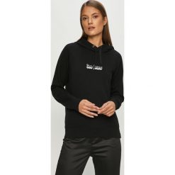 Lee - Bluza bawełniana. Czarne bluzy damskie Lee, s, z aplikacjami, z bawełny, bez rękawów, z kapturem. Za 259,90 zł.
