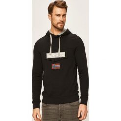 Napapijri - Bluza. Czarne bluzy męskie Napapijri, xl, z aplikacjami, z elastanu, z kapturem, bez rękawów, z kapturem. W wyprzedaży za 299,90 zł.