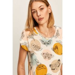 Answear - T-shirt Answear Lab. Białe bluzki damskie ANSWEAR, s, bez wzorów, z bawełny, casualowe, z okrągłym kołnierzem, z krótkim rękawem. W wyprzedaży za 49,90 zł.