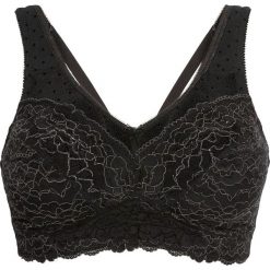 Biustonosz bralette bez fiszbinów bonprix czarno-dymny szary. Czarne biustonosze bonprix, bez wzorów, z koronki. Za 64,99 zł.