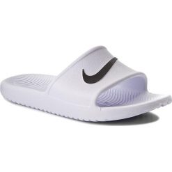 Klapki NIKE - Kawa Shower 832655 100 White/Black. Białe klapki męskie Nike, bez wzorów, z tworzywa sztucznego. Za 89,99 zł.