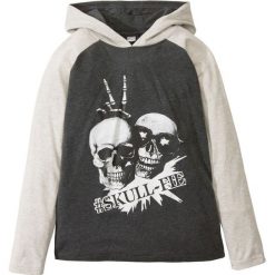 T-shirty chłopięce: Shirt z kapturem bonprix naturalny melanż- antracytowy melanż