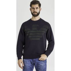 PULOWER emporio armani. Niebieskie swetry męskie Emporio Armani, s, bez wzorów, bez kołnierzyka, bez kaptura. Za 899,00 zł.