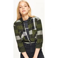 Koszula w kratę - Khaki. Brązowe koszule damskie Cropp, l. W wyprzedaży za 39,99 zł.