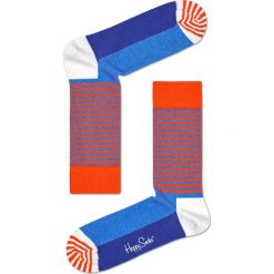 Happy Socks - Skarpety Half Stripe. Niebieskie skarpetki męskie marki Happy Socks, z bawełny. W wyprzedaży za 27,90 zł.