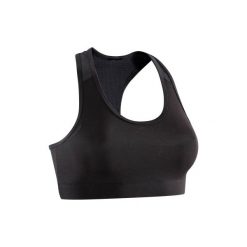 Stanik fitness kardio 100. Czarne biustonosze sportowe DOMYOS. Za 24,99 zł.