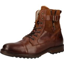 Botki w kolorze brązowym. Pomarańczowe botki damskie Tom Tailor, Mustang, Bugatti, Camel Active, Lloyd, z materiału, bez obcasa, na sznurówki. W wyprzedaży za 279,95 zł.