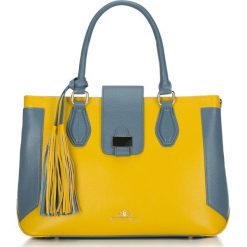 Torebka damska 88-4E-363-Y. Żółte kuferki damskie Wittchen, w paski, eleganckie, na ramię, bez dodatków. Za 419,90 zł.
