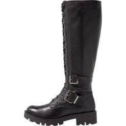 Tosca Blu KIRUNA Kozaki sznurowane nero. Czarne kozaki damskie marki Tosca Blu, ze skóry, bez obcasa, na sznurówki. Za 1089,00 zł.