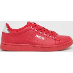 Big Star - Buty. Czerwone buty sportowe damskie BIG STAR, bez wzorów, ze skóry, sportowe. W wyprzedaży za 79,90 zł.