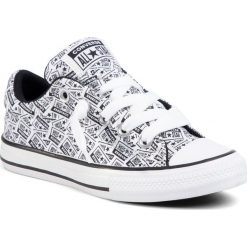 Trampki CONVERSE - Ctas Street Slip 666905C White/Black/White. Białe trampki dziewczęce Converse, bez wzorów, z gumy, na sznurówki. Za 199,00 zł.