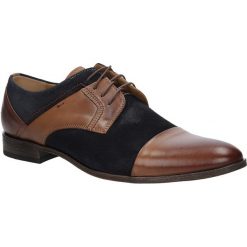 Brązowe buty wizytowe skórzane sznurowane brąz palony DUO MEN 00740E-02-B-P-010. Pomarańczowe buty wizytowe męskie marki Duo Men, na sznurówki. Za 238,99 zł.