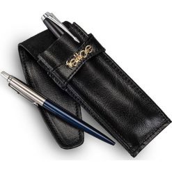 Skórzane damskie etui na długopisy, pióro Felice FA13 czarne - Czarny. Czarne etui damskie Felice, ze skóry. Za 39,99 zł.