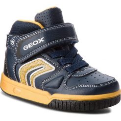 Sneakersy GEOX - J Gregg B J8447B 05414 C4054 M Navy/Yellow. Niebieskie trampki chłopięce Geox, bez wzorów, ze skóry ekologicznej, bez zapięcia. W wyprzedaży za 199,00 zł.