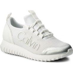 Sneakersy CALVIN KLEIN JEANS - Reika R0666 White/Silver. Białe półbuty damskie marki Calvin Klein Jeans, z jeansu. Za 519,90 zł.