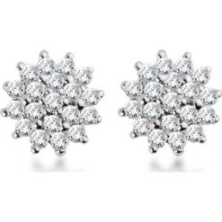 Białe Złoto Kolczyki - złoto białe 333, Diament 0,15ct. Żółte kolczyki damskie marki W.KRUK, z diamentem, złote. Za 1490,00 zł.