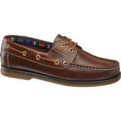 Mokasyny męskie AM SHOE brązowe. Pomarańczowe mokasyny męskie AM SHOE, ze skóry. Za 219,90 zł.