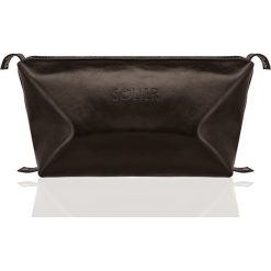 Elegancka skórzana kosmetyczka męska SOLIER PERTH. Pomarańczowe kosmetyczki męskie Solier, bez wzorów, ze skóry, eleganckie. Za 180,00 zł.