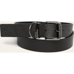 Trussardi Jeans - Pasek skórzany. Czarne paski męskie Trussardi Jeans, w paski, z jeansu. Za 299,90 zł.