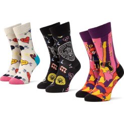 Zestaw 3 par wysokich skarpet unisex HAPPY SOCKS - XRAM08-0100 Czarny Kolorowy. Czarne skarpetki damskie Happy Socks, bez wzorów, z elastanu. W wyprzedaży za 129,00 zł.
