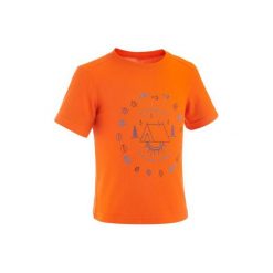 Koszulka turystyczna MH100 dla chłopców. Niebieskie t-shirty chłopięce QUECHUA, bez wzorów, z elastanu, bez rękawów. Za 19,99 zł.