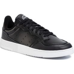 Buty adidas - Supercourt EE6038 Cblack/Cblack/Ftwwht. Czarne półbuty męskie Adidas, na co dzień, bez wzorów, ze skóry, eleganckie, bez zapięcia. W wyprzedaży za 299,00 zł.
