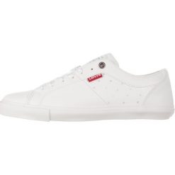 Levi's Woods Tenisówki Biały. Białe trampki i tenisówki damskie Levi's®, bez wzorów, z materiału, na sznurówki. Za 257,95 zł.