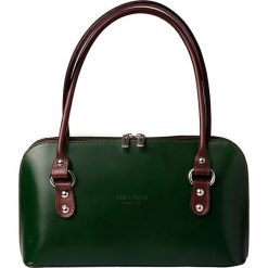 Torebki klasyczne damskie: Skórzana torebka w kolorze zielonym – 30 x 18 x 8 cm