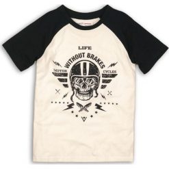 Minoti Koszulka Chłopięca 98/104 Biało-Czarna. Czarne t-shirty chłopięce MINOTI, z napisami, z krótkim rękawem. Za 33,00 zł.