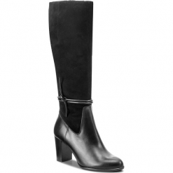 Kozaki GINO ROSSI - Frida DKH556-S47-0175-9999-F 99/99. Czarne buty zimowe damskie marki Gino Rossi, z materiału, na obcasie. W wyprzedaży za 399,00 zł.