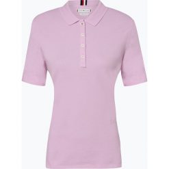 Tommy Hilfiger - Damska koszulka polo, różowy. Różowe koszulki damskie TOMMY HILFIGER, m, z haftami, z bawełny, klasyczne, polo, bez rękawów. Za 279,95 zł.