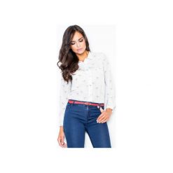 Koszula M284 Ecru. Brązowe koszule damskie FIGL, xl, bez wzorów, z tkaniny, bez kołnierzyka, z długim rękawem. Za 89,00 zł.
