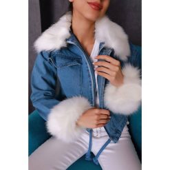 Kurtka jeansowa BONNY. Niebieskie kurtki damskie IVET, m, bez wzorów, z jeansu. W wyprzedaży za 109,00 zł.