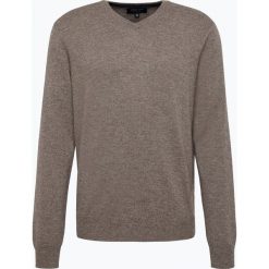 Andrew James - Sweter męski z czystego kaszmiru, beżowy. Brązowe swetry męskie marki Andrew James, s, bez wzorów, z kaszmiru, eleganckie, z dekoltem w serek, bez kaptura. Za 379,95 zł.