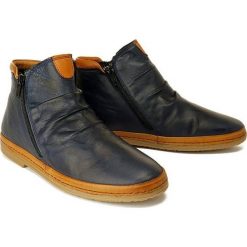 MANITU 991383-5 navy, botki damskie. Niebieskie botki damskie Manitu, bez obcasa, na obcasie, na zamek. Za 299,90 zł.