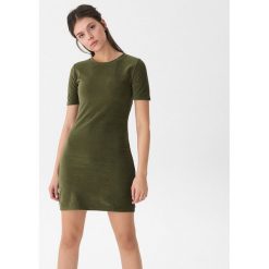 Sztruksowa sukienka - Khaki. Brązowe sukienki damskie House, s, bez wzorów, ze sztruksu, bez kołnierzyka, bez rękawów. Za 69,99 zł.