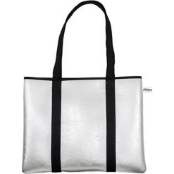 Torebki klasyczne damskie: Torebka w kolorze srebrnym – (S)41 x (W)32 x (G)4 cm
