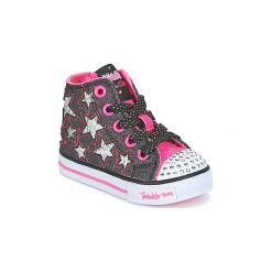 Buty Dziecko Skechers TWINKLE TOES SHUFFLES. Czarne trampki dziewczęce Skechers, bez wzorów, bez zapięcia. Za 153,30 zł.