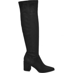 Eleganckie kozaki Graceland za kolano w kolorze czarnym Graceland czarne. Czarne kozaki damskie Graceland, z materiału, eleganckie, za kolano, bez obcasa, na obcasie, na zamek. Za 159,90 zł.