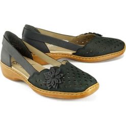 RIEKER 41387-14 blue, sandał/półbuty damskie. Niebieskie sandały damskie Rieker, bez wzorów, bez obcasa, bez zapięcia. Za 249,90 zł.