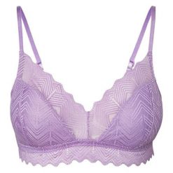 Pieces Damski biustonosz Sydia Bra English Lavender (rozmiar L). Niebieskie biustonosze Pieces, w koronkowe wzory, z koronki. W wyprzedaży za 55,00 zł.