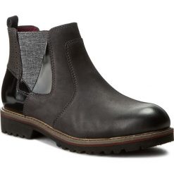 Botki TAMARIS - 1-25425-27 Black 001. Czarne botki damskie na obcasie Tamaris, z materiału. W wyprzedaży za 189,00 zł.