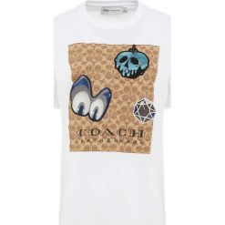 Coach DISNEY SIGNATURE EYES Tshirt z nadrukiem white. Białe bluzki damskie marki Coach, l, z nadrukiem, z bawełny, bez kołnierzyka. Za 629,00 zł.