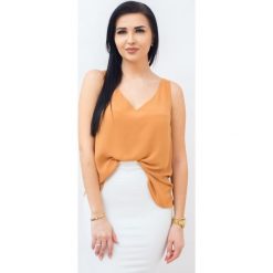Top Adela camel. Brązowe bluzki damskie Fanaberia.com, s, bez wzorów, bez kołnierzyka, bez rękawów. Za 99,00 zł.