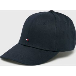 Tommy Hilfiger - Czapka. Czarne czapki męskie TOMMY HILFIGER, bez wzorów, z bawełny. Za 139,90 zł.