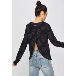 Desigual Sport - Bluza. Czarne bluzy sportowe damskie marki Desigual Sport, s, bez wzorów, z bawełny, bez rękawów, bez kaptura. Za 249,90 zł.