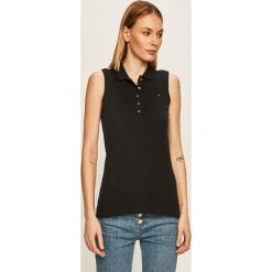 Tommy Hilfiger - Top. Niebieskie bluzki damskie TOMMY HILFIGER, s, bez wzorów, z elastanu, bez kołnierzyka. W wyprzedaży za 139,90 zł.