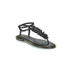 Sandały MICHAEL Michael Kors BELLA TONG. Czarne sandały damskie MICHAEL Michael Kors, bez wzorów, bez obcasa, bez zapięcia. W wyprzedaży za 419,30 zł.